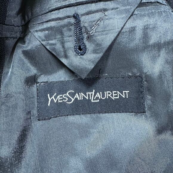 Yves Saint Laurent YSL Vintage Men's Worsted Wool Blazer Charcoal Size 42L GUC - Picture 3 of 9